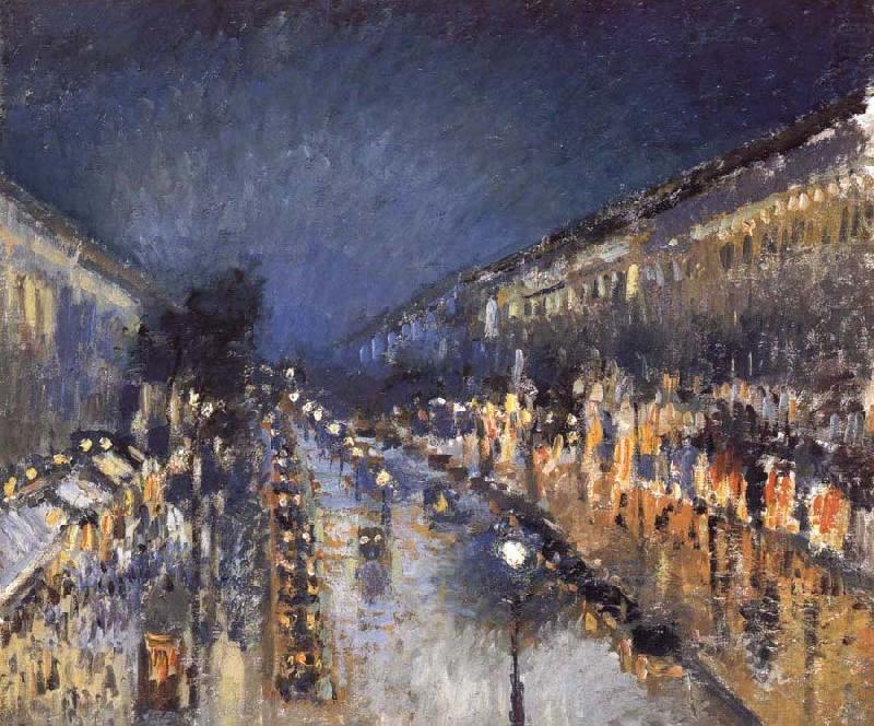 The Boulevard Monimartre at Night, Camille Pissarro